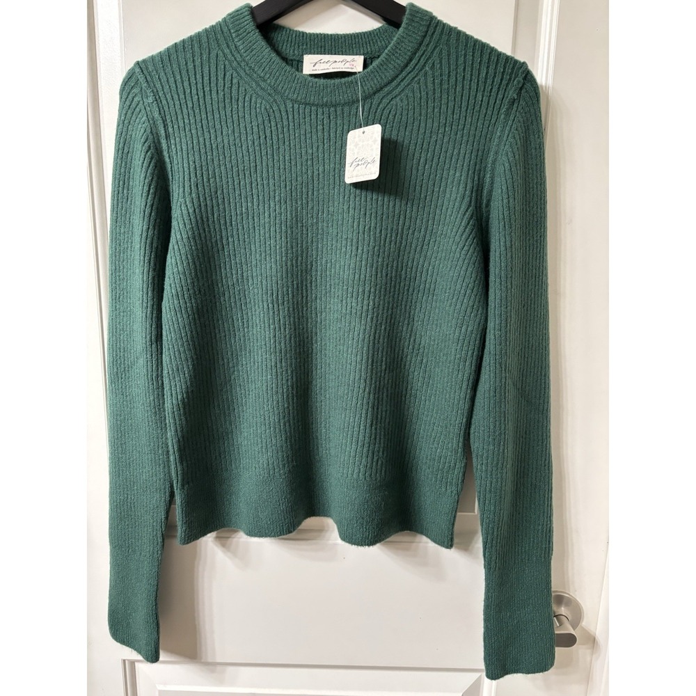 Free People Rainforest Green Long Sleeve Sweater  Ever After Sz L